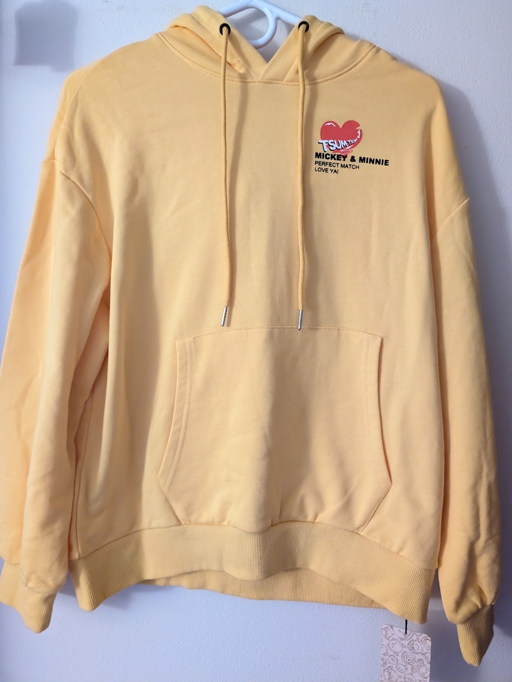 Disney Tsum Tsum Mickey & Minnie Yellow Hoodie NWT